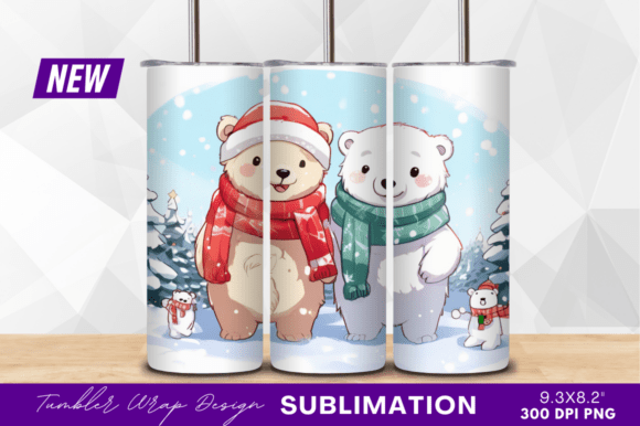 Download Cute Christmas Polar Bears Tumbler - Cute christmas Collection