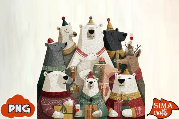 Download Christmas Animals Celebrating Polar Bear - Polar bear Collection
