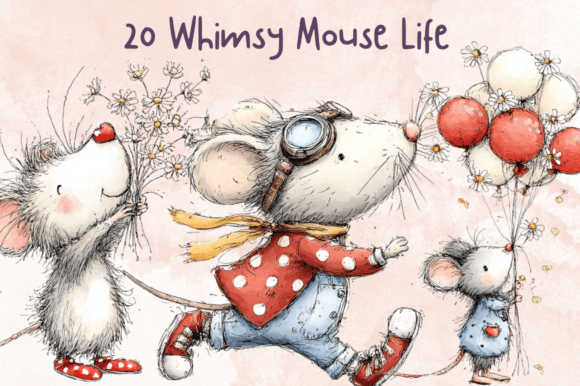 Download Storybook Whimsy Mouse Clipart Set - Set Collection
