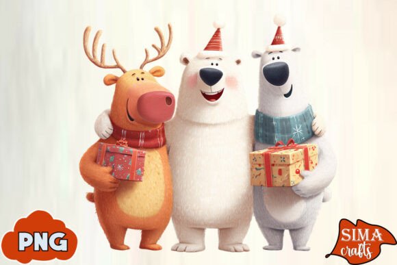 Download Christmas Animals Celebrating Polar Bear - Polar bear Collection