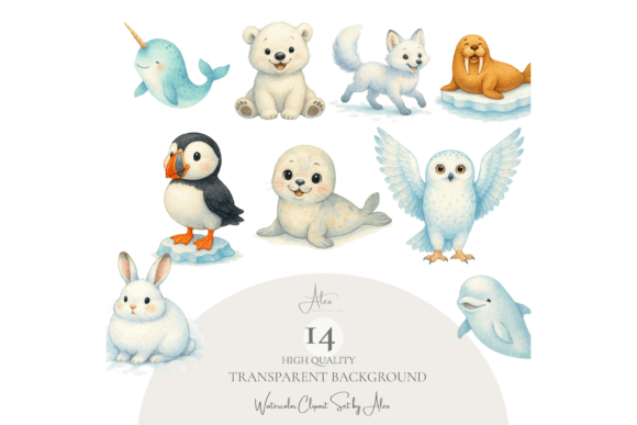 Download Arctic Animals Clipart Set - Set Collection