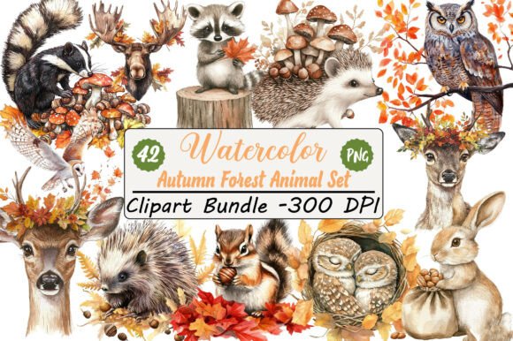 Download Autumn Forest Animal Set - Set Collection