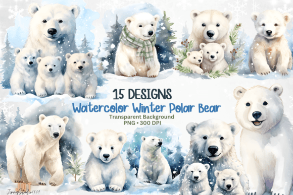 Download Watercolor Polar Bear PNG Clipart - Polar bear Collection