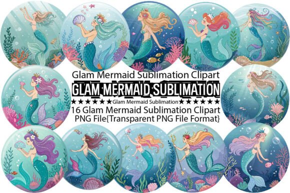 Download Glam Mermaid Sublimation Bundle - Mermaid sublimation Collection