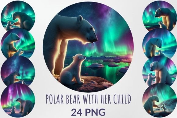 Download Polar Bear with Her Child Sublimation - Polar bear Collection