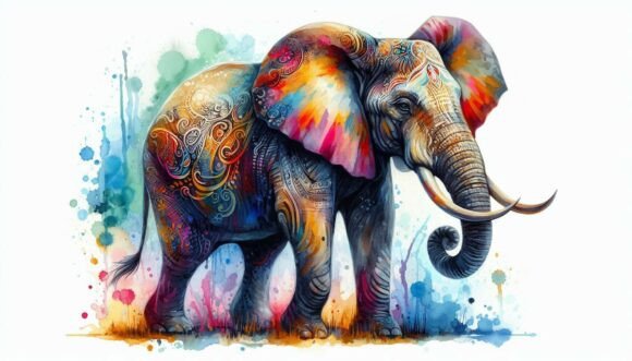Download A Set of 10 Oil-painted Elephant, Bold T - Set Collection