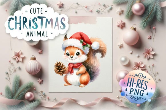 Download Cute Christmas Squirrel Watercolor - Cute christmas Collection