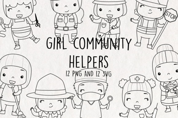 Download Girl Community Helpers Stamps Set&nbsp; - Set Collection