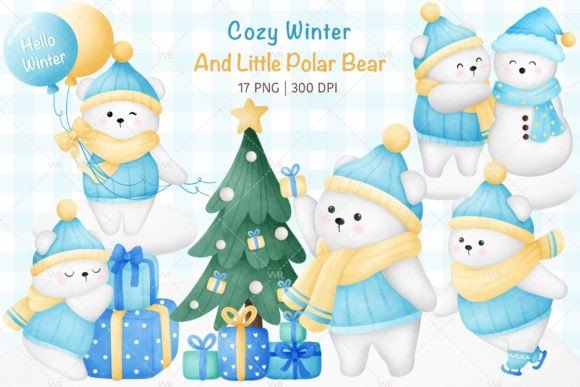 Download Cozy Winter and Little Polar Bear - Polar bear Collection
