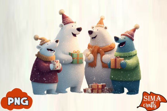 Download Christmas Animals Celebrating Polar Bear - Polar bear Collection