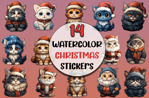 Download Cute Christmas Cats Clipart Bundle, SVG - Cute christmas Collection
