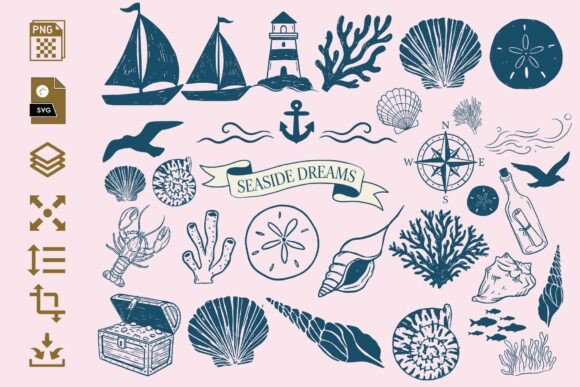 Download Nautical Clipart Set- PNG &amp; SVG Bundle - Set Collection