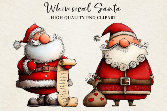 Download Whimsical Santa Clipart | Cute Christmas - Premium Resources