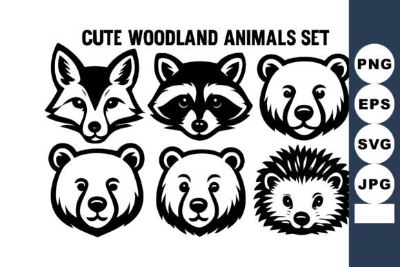 Download Cute Woodland Animals Set with Fox Racco - Set Collection