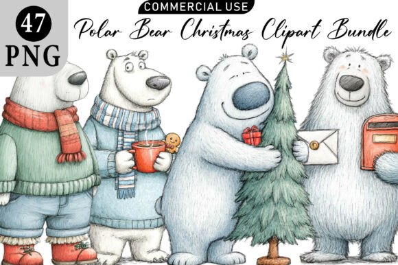 Download Polar Bear Christmas Clipart - Polar bear Collection