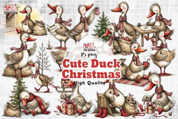 Download Cute Christmas Duck Clipart PNG - Cute christmas Collection