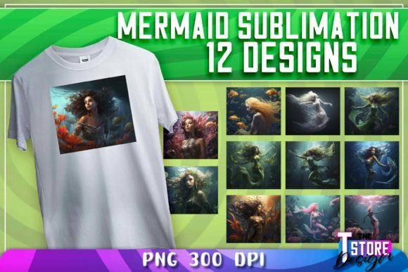Download Mermaid Sublimation | T-Shirt Design - Premium Bundle