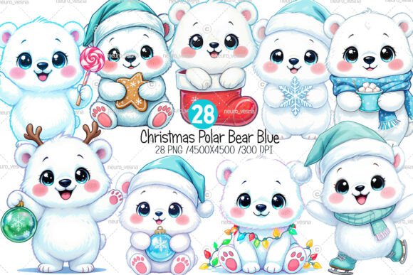 Download Christmas Polar Bear Clipart - Polar bear Collection