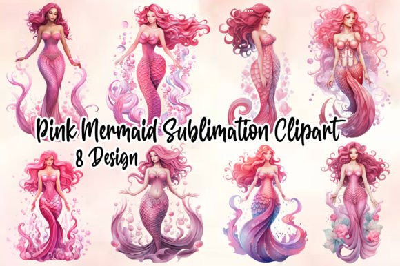 Download Pink Mermaid Sublimation Clipart - Premium Resources
