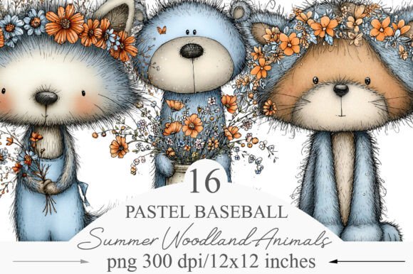 Download Whimsical Summer Woodland Animals Set-1 - Set Collection