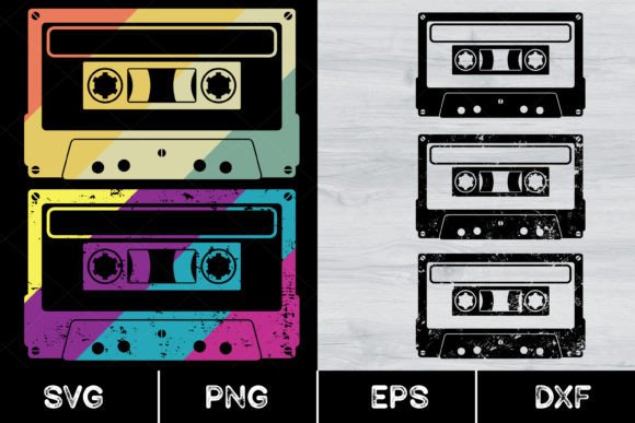 Download Cassette Tapes, Retro Music, Vintage 80s - Set Collection
