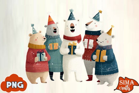 Download Christmas Animals Celebrating Polar Bear - Polar bear Collection