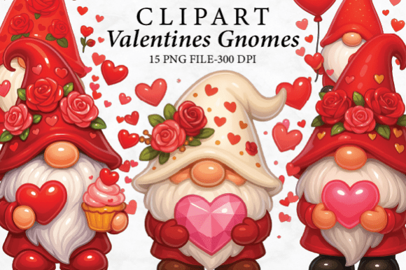 Download Valentine Gnome Clipart Set - Set Collection