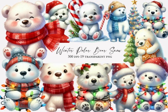 Download Winter Polar Bear Snow Christmas - Polar bear Collection