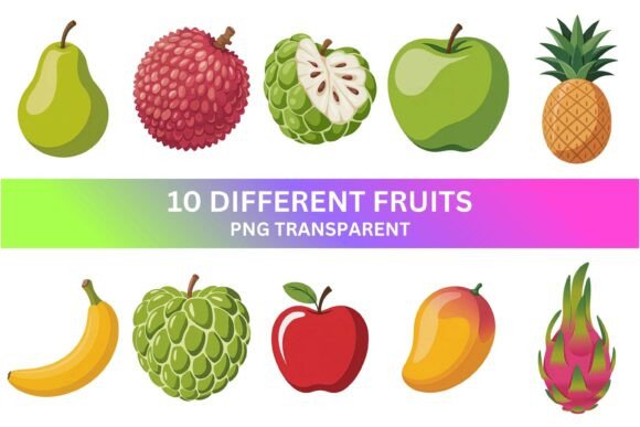 Download Tropical and Fresh Fruit Clipart PNG Set - Set Collection