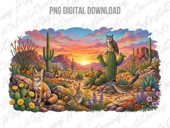 Download Desert Wildlife Animal Sunset PNG - Set Collection