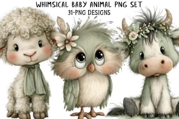 Download Whimsical Baby Animal PNG Set - Set Collection