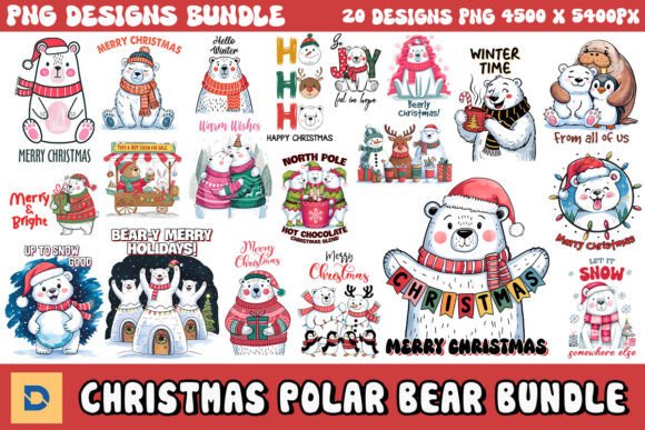 Download Christmas Polar Bear Sublimation Bundle - Polar bear Collection