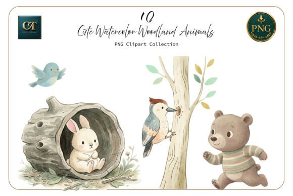 Download Cute Watercolor Woodland Animals Set - Set Collection