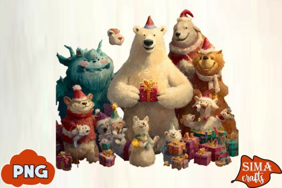 Download Christmas Animals Celebrating Polar Bear - Polar bear Collection