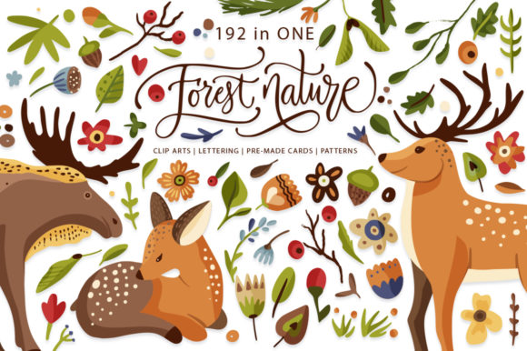 Download Forest Nature. Animal &amp; Flora Set. - Set Collection