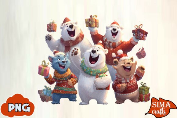 Download Christmas Animals Celebrating Polar Bear - Polar bear Collection