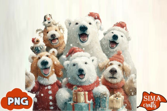 Download Christmas Animals Celebrating Polar Bear - Polar bear Collection