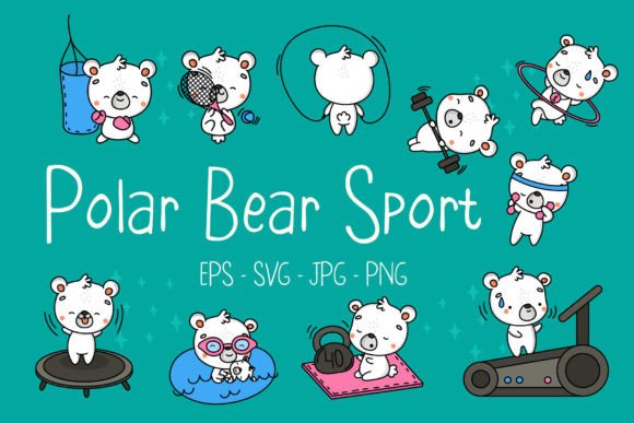 Download Cute Polar Bear Sportsman Set - Set Collection