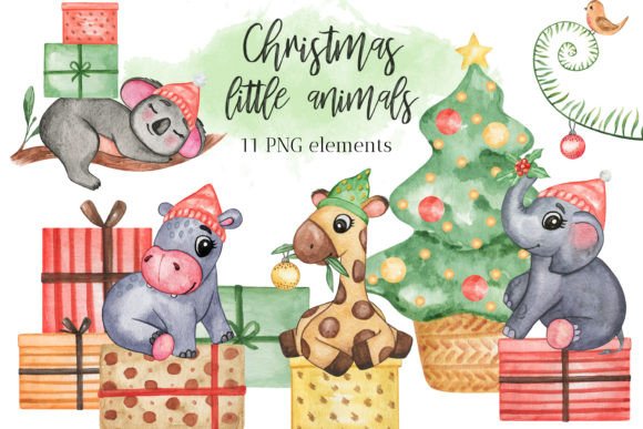 Download Cute Christmas Animals Clipart PNG - Cute christmas Collection