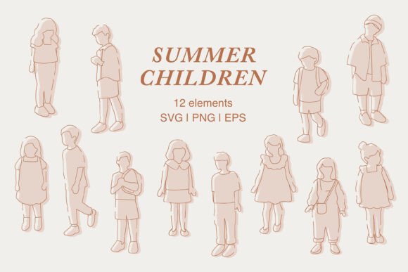 Download Summer Children Illustration ClipArt Set - Set Collection