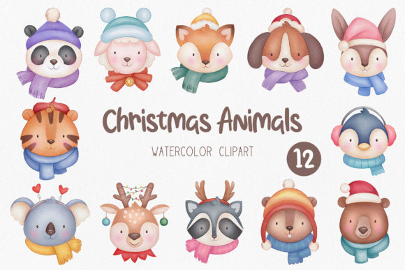 Download Cute Christmas Animals Clipart - Cute christmas Collection