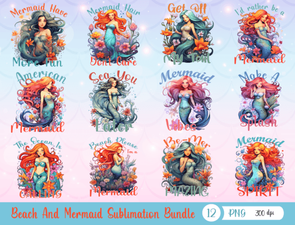 Download Beach and Mermaid Sublimation Bundle - Premium Resources