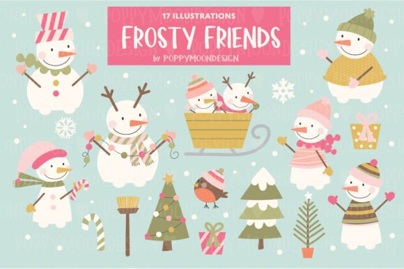 Download Frosty Friends Clipart Set - Set Collection